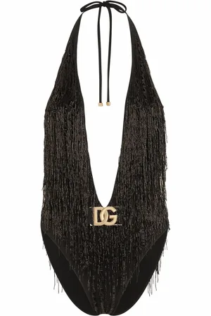 Dolce & Gabbana Logo-tag fringed swimsuit
