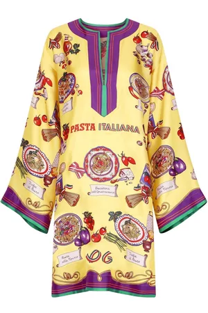 Dolce & Gabbana Graphic-print kaftan - Yellow