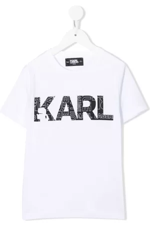 Karl Lagerfeld Boys T-shirts - Logo-print organic cotton T-shirt - White