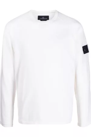 Stone Island Men Sweatshirts - Logo-patch long-sleeved jumper - White