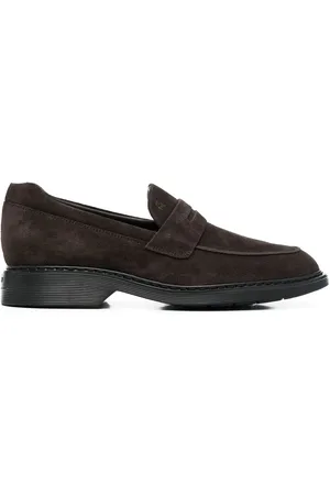 Hogan Logo-embossed suede loafers