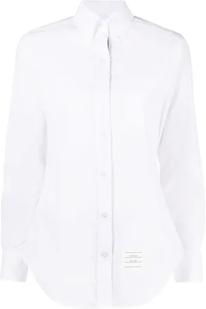 Thom Browne Logo-patch cotton shirt