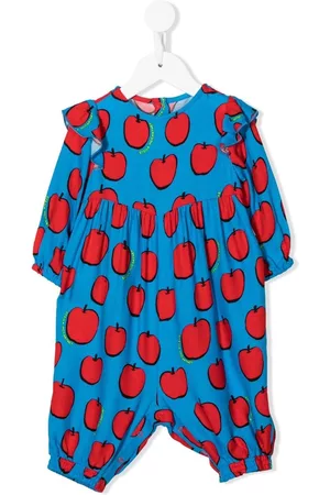 Stella McCartney Rompers - Ruffled apple-print romper - Blue