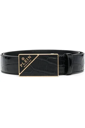 Philipp Plein Hexagon leather belt - Black