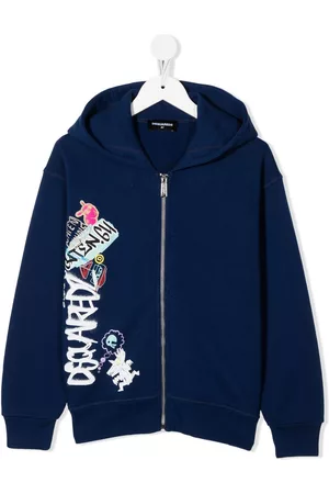 Dsquared2 Logo-print zip-up hoodie - Blue