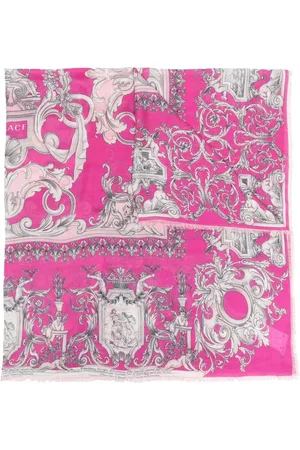 VERSACE Winter Scarves - Logo wool-silk scarf - Pink
