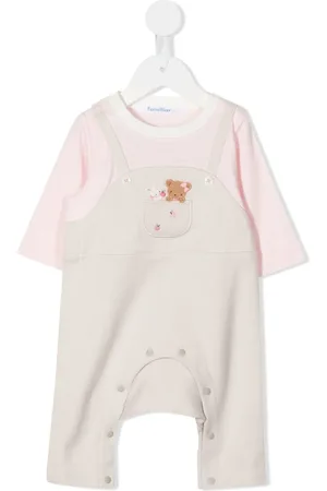 Familiar Embroidered teddy-bear detail babygrow