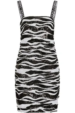 Dolce & Gabbana Sequin-embellished zebra print mini dress