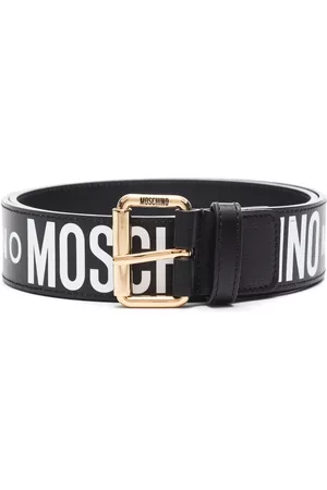 Moschino Men Belts - Logo-print buckle belt - Black