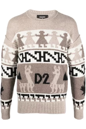 Dsquared2 Jacquard-knit alpaca wool jumper - Neutrals