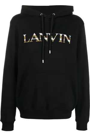 Lanvin Embroidered-logo pouch-pocket hoodie