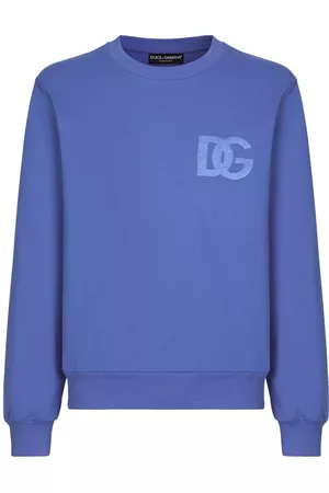 Dolce & Gabbana DG embroidered-logo cotton sweatshirt - Blue