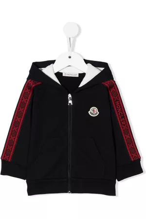 Moncler Logo-patch zip-up hoodie - Blue