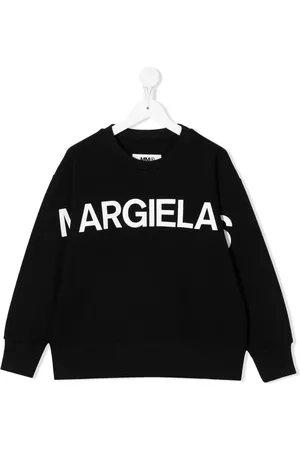 Maison Margiela Girls Hoodies - Logo-print cotton sweatshirt - Black