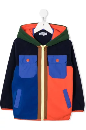 Marc Jacobs Kids Fleece colour-block hooded jacket - Blue