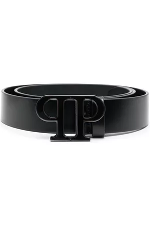 Philipp Plein Men Belts - Logo-buckle leather belt - Black