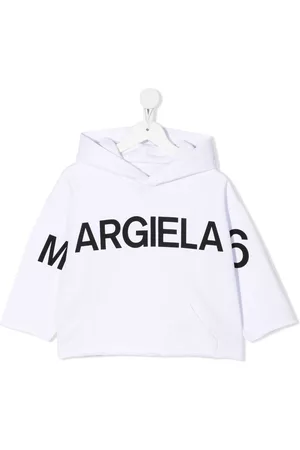 Maison Margiela Girls Hoodies - Logo-print cotton hoodie - White