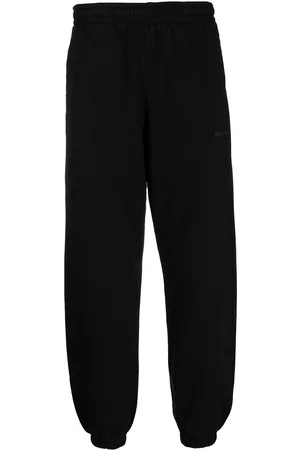 OFF-WHITE Men Sweatpants - Diag-stripe cotton joggers - Black