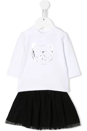 Karl Lagerfeld Printed Dresses - Choupette-print skirt set - White