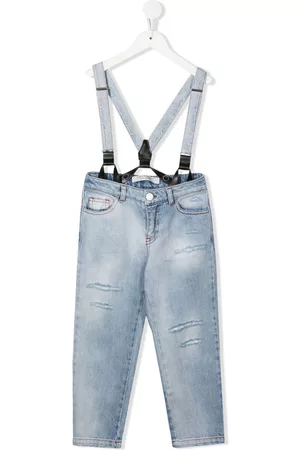 PHILOSOPHY DI LORENZO SERAFINI Straight Jeans - Logo-embroidered straight-leg jeans - Blue