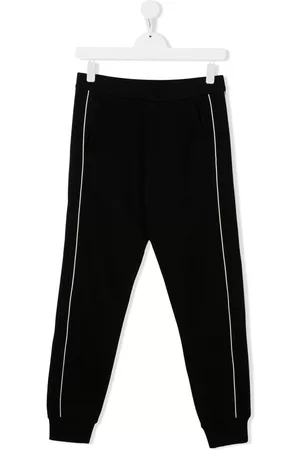 Moncler Contrasting-pipe trim detail trousers - Black