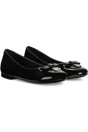 Dolce & Gabbana DG-logo patent leather ballerina shoes