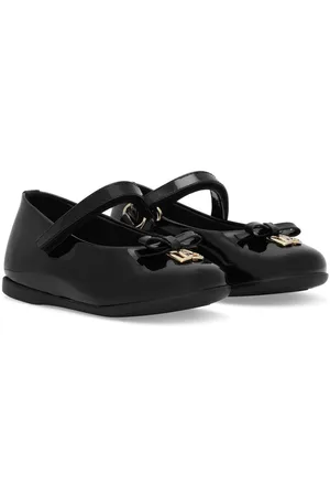Dolce & Gabbana DG-logo patent leather ballerina shoes