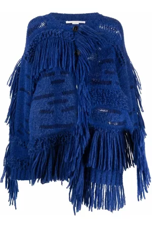 Stella McCartney Oversized fringed jumper - Blue