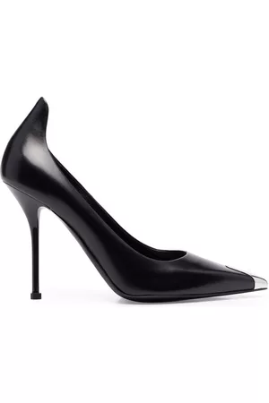 Alexander McQueen Women Heeled Pumps - Metal-toecap 110mm heel pumps - Black