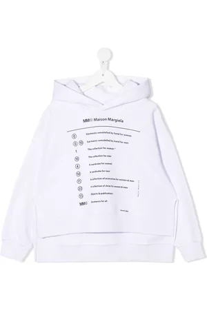 Maison Margiela Logo-print cotton hoodie - White