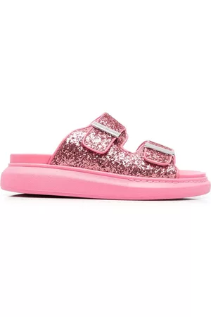 Alexander McQueen Women Sandals - Chunky-soled glitter sandals - Pink