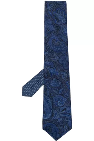 Etro Men Bow Ties - All-over paisley-print tie - Blue
