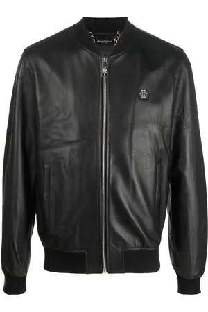 Philipp Plein Studded Leather Bomber Jacket - Farfetch