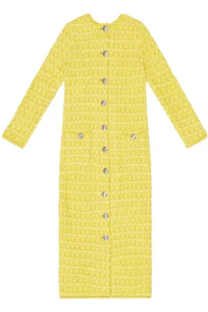 Balenciaga Woven midi pencil dress - Yellow