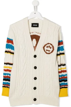 BARROW Cable-knit striped cardigan