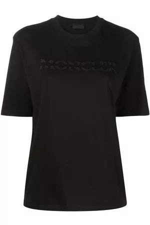 Moncler Spliced embroidered-logo T-shirt - Black