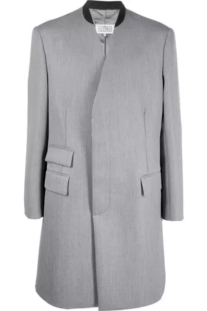 Maison Margiela Men Coats - Collarless tailored coat - Grey