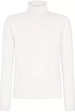 Dolce & Gabbana Men Turtleneck Sweaters - Roll-neck virgin wool jumper - White
