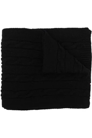 OFF-WHITE Girls Winter Scarves - Off Cable virgin wool scarf - Black