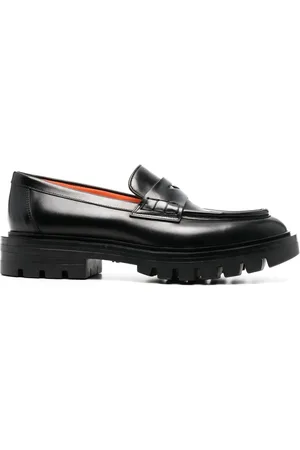 santoni Ridged-rubber sole loafers