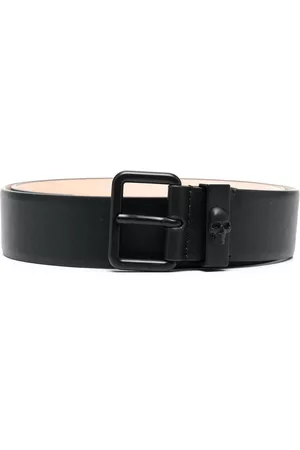 Alexander McQueen Men Belts - Buckle leather belt - Black