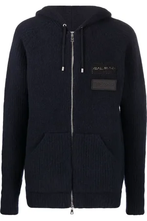 Balmain Logo-patches zipped hoodie