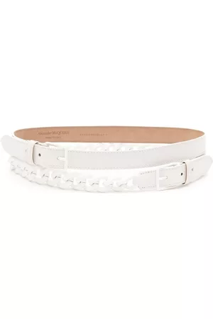 Alexander McQueen Women Belts - Double-chain belt - White