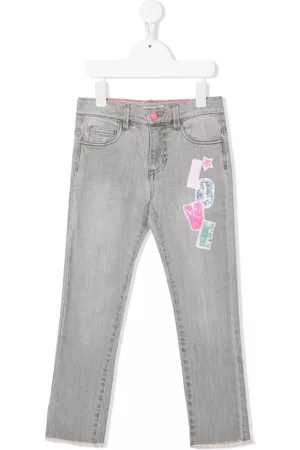 Billieblush Straight Jeans - Graphic straight-leg jeans - Grey