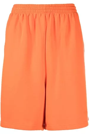 Balenciaga Logo-embroidered track shorts - Orange