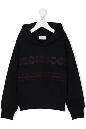 Moncler Intarsia-knit hoodie - Blue