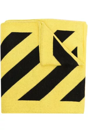 OFF-WHITE Diag-stripe print scarf - Yellow