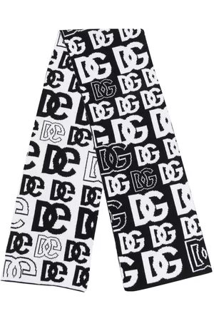 Dolce & Gabbana Boys Winter Scarves - Logo-print virgin wool scarf - Black