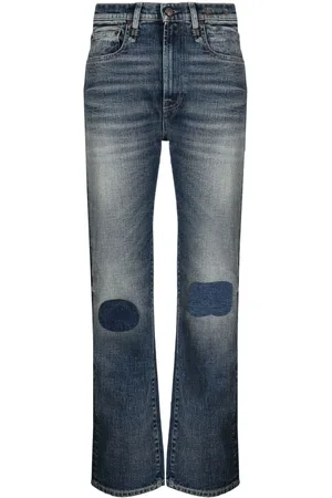 R13 High-waisted slim-cut jeans