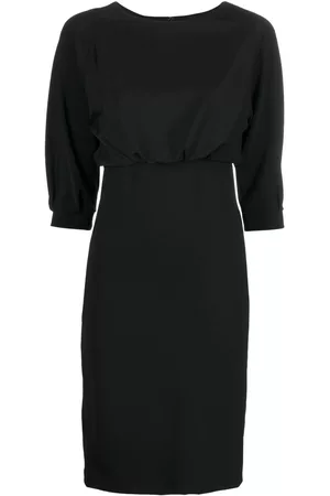 Pinko Ruched half-sleeved dress - Black